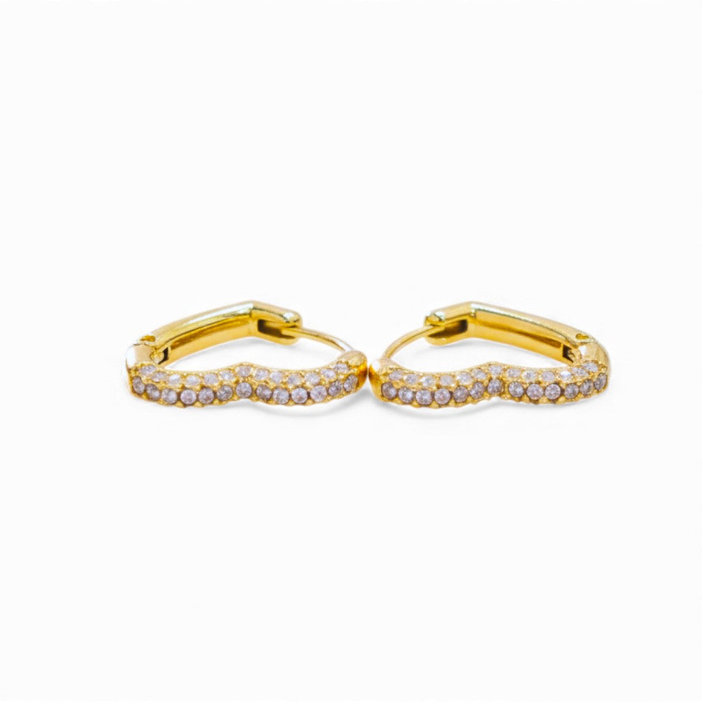 Colore Oro Donna Doppio Incastro Aperto Cuore Orecchini Colore Oro Donna Doppio Incastro Aperto Cuore Orecchini