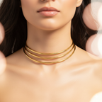 Girocollo Choker Rigido Multicerchio in Acciaio Inossidabile