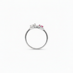 Anello Double Heart Zirconi Bicolore con Pavé Luminoso In Acciaio Inossidabile