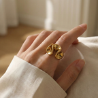 Anello Design a Nastro Ondulato In Acciaio Inossidabile