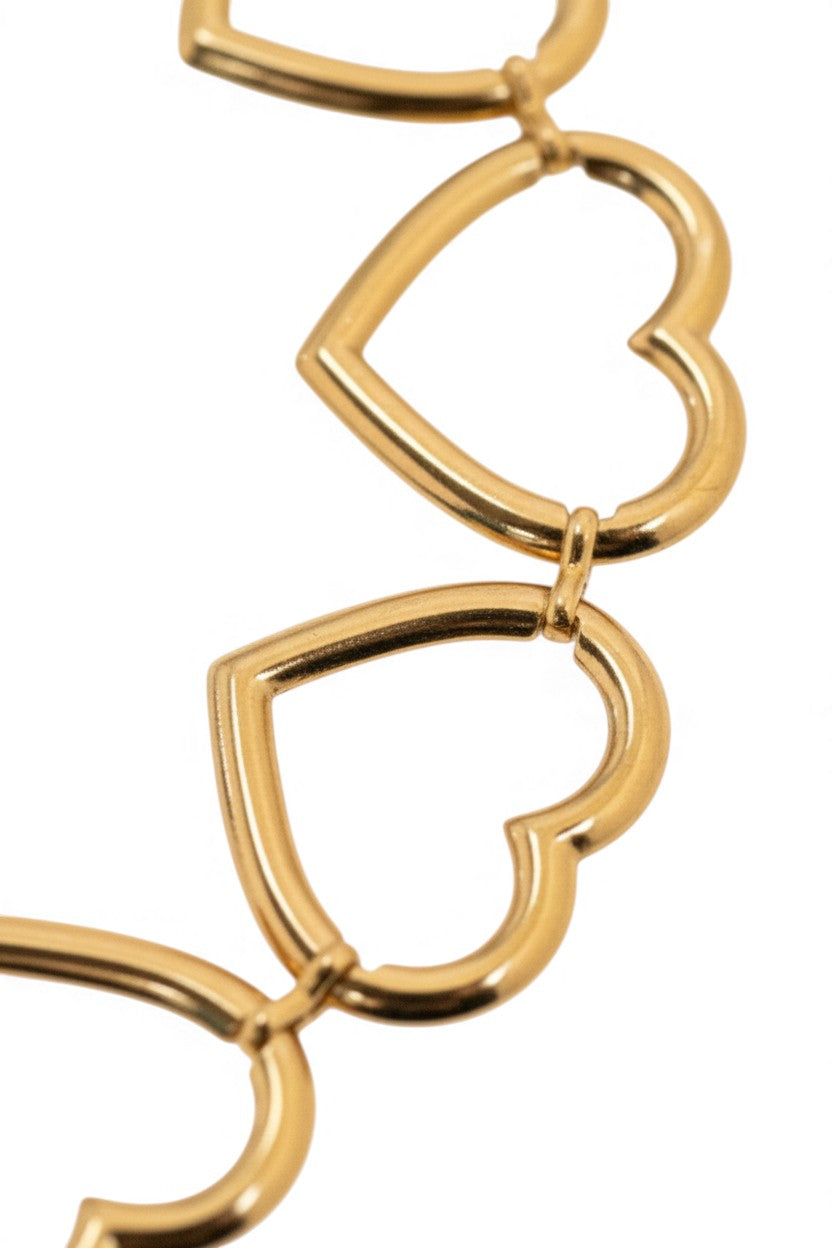 Collana Choker a Catena con Maglie a Cuore in Acciaio Inossidabile