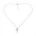 Collana con Orso Pendente Zirconato e Perla In Argento 925