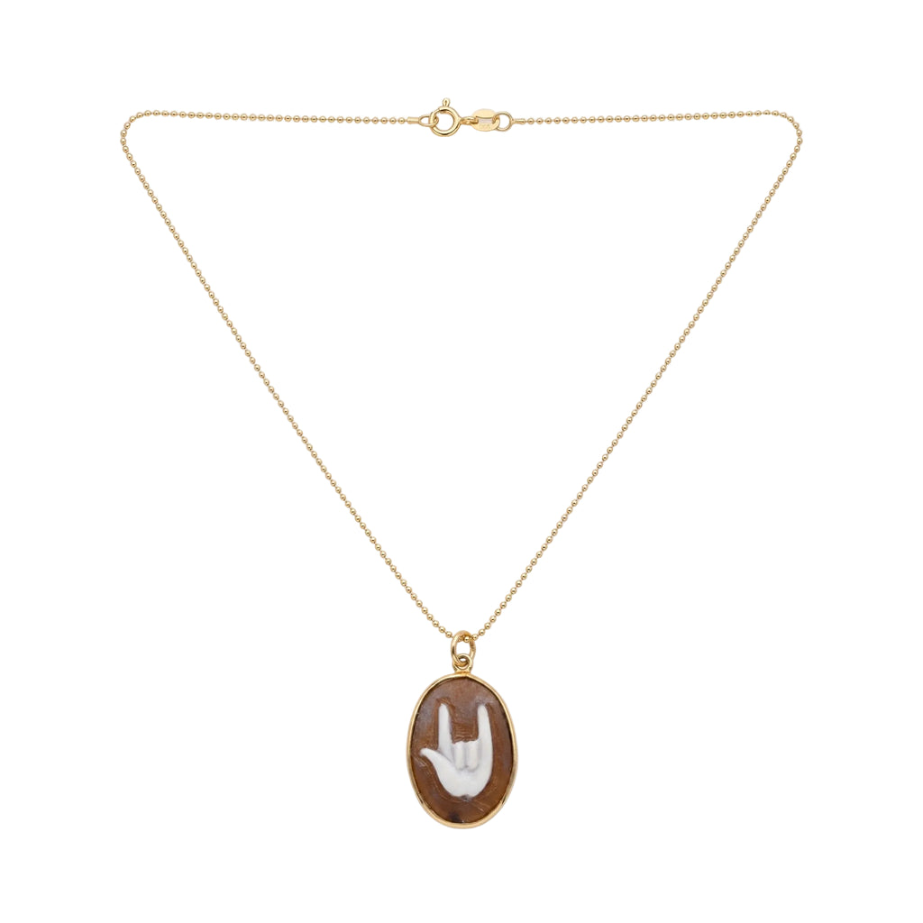 Collana Catenina con Cammeo Corna In Argento 925