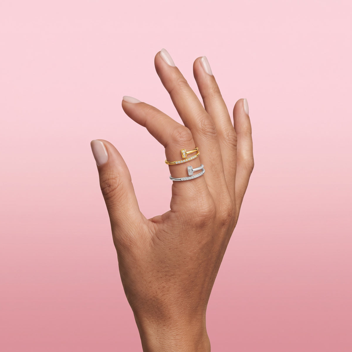 Anello Nail Sparkle In Acciaio Inossidabile