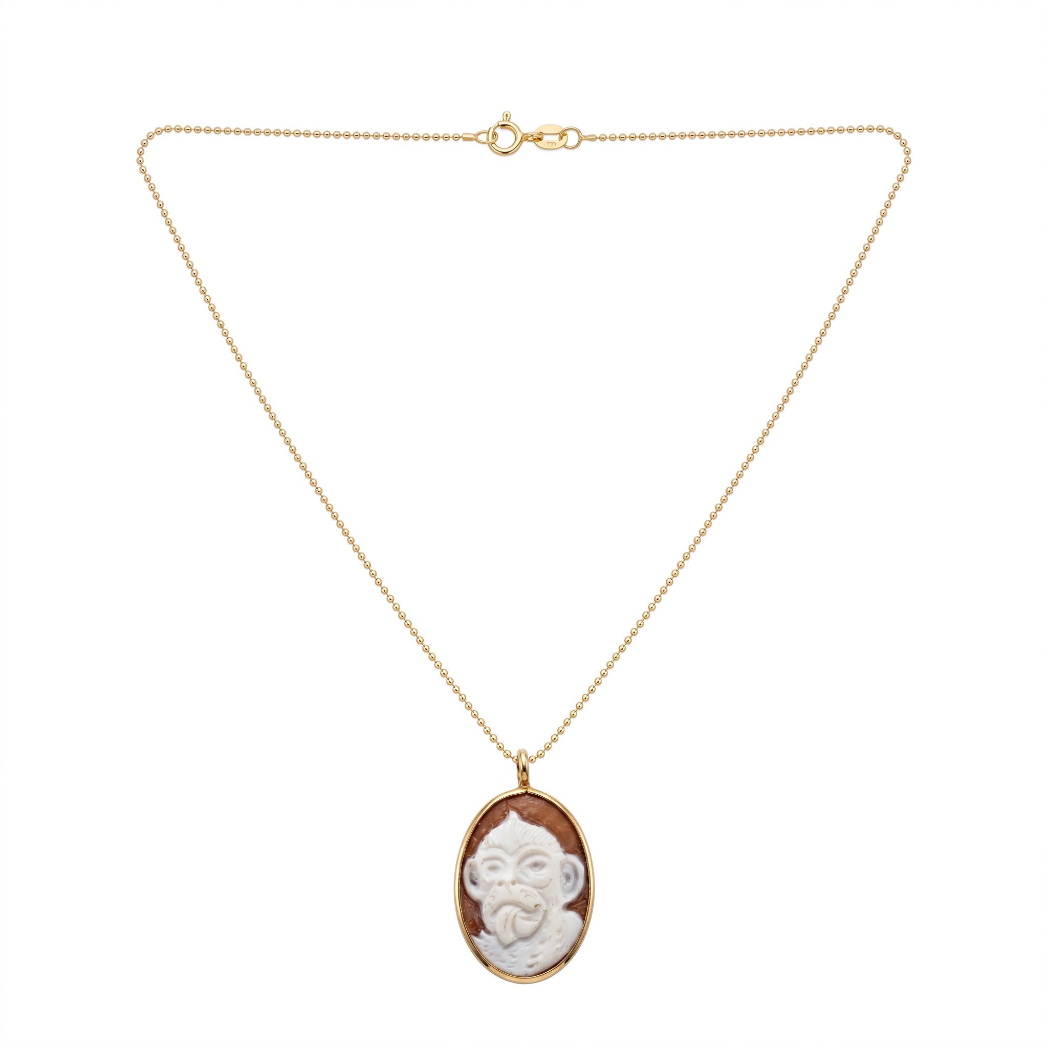 Collana Catenina con Cammeo Scimmia In Argento 925