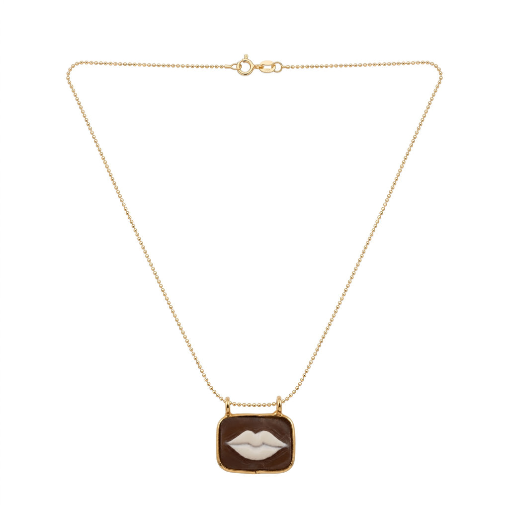 Collana Catenina con Cammeo Labbra Argento 925
