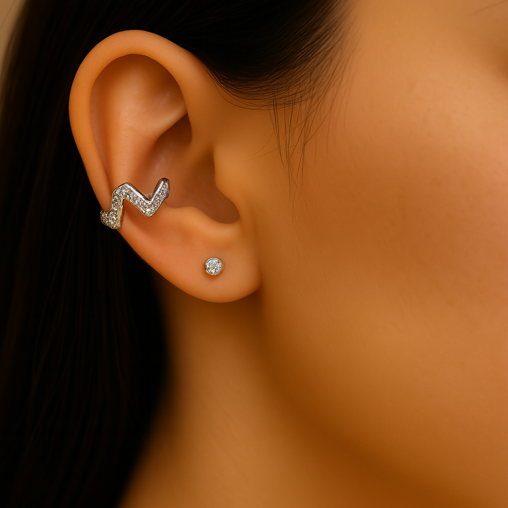 Earcuff Zigzag Argento