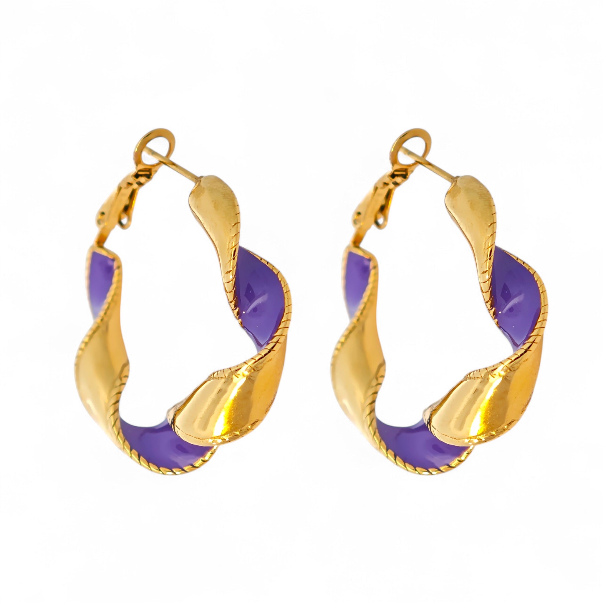 Orecchini Cerchio Twist Smaltati