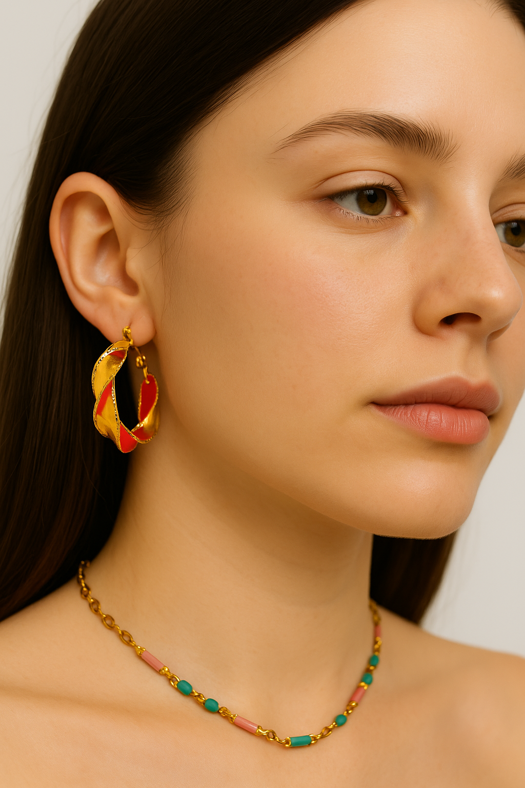 Orecchini Cerchio Twist Smaltati