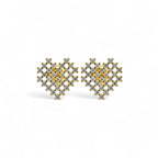 Orecchini in Argento 925 Con Cuori Pixel