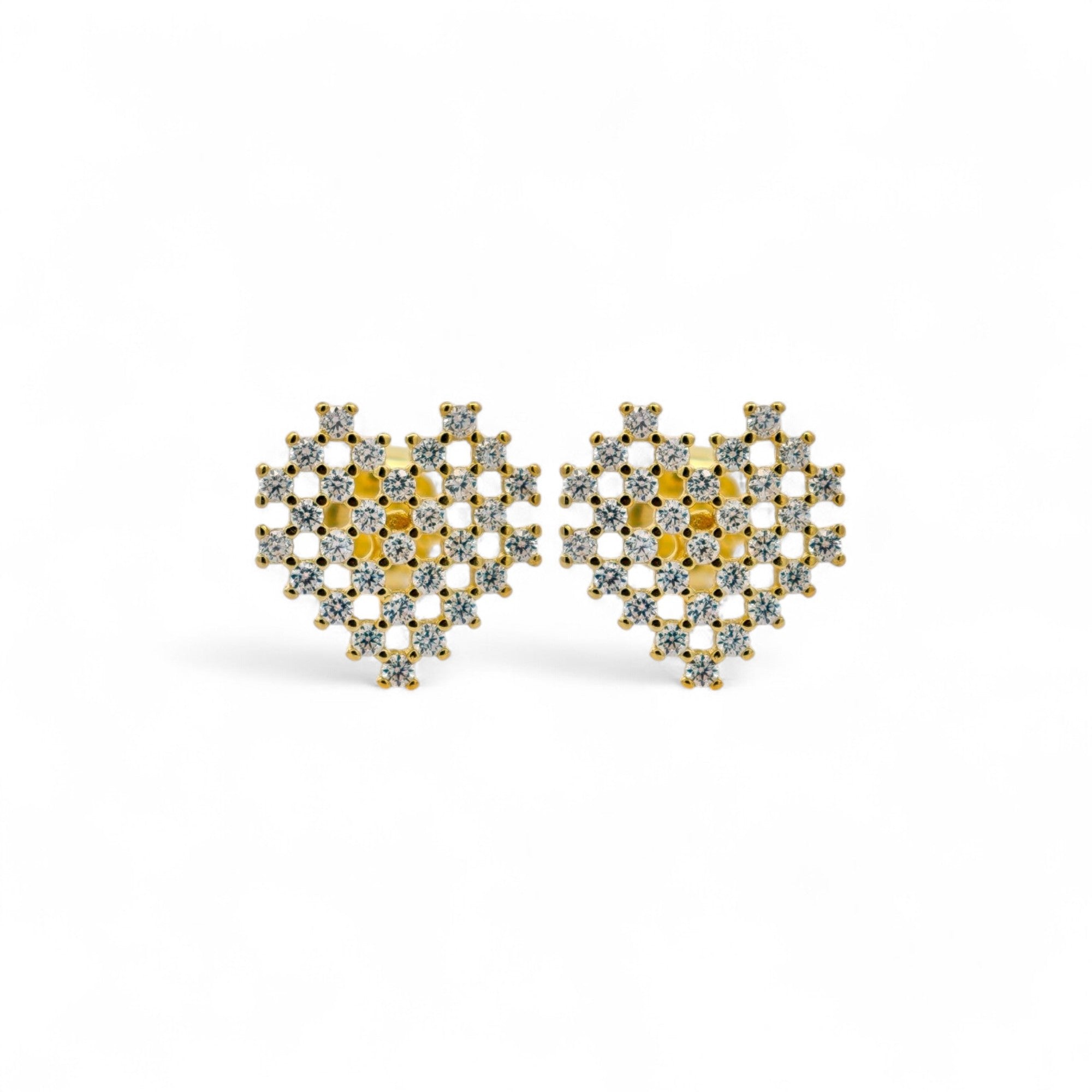 Orecchini in Argento 925 Con Cuori Pixel