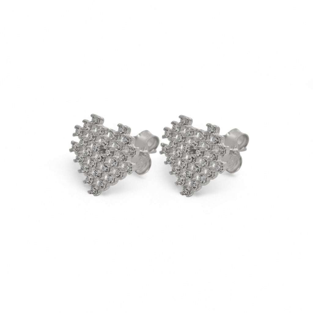 Orecchini in Argento 925 Con Cuori Pixel