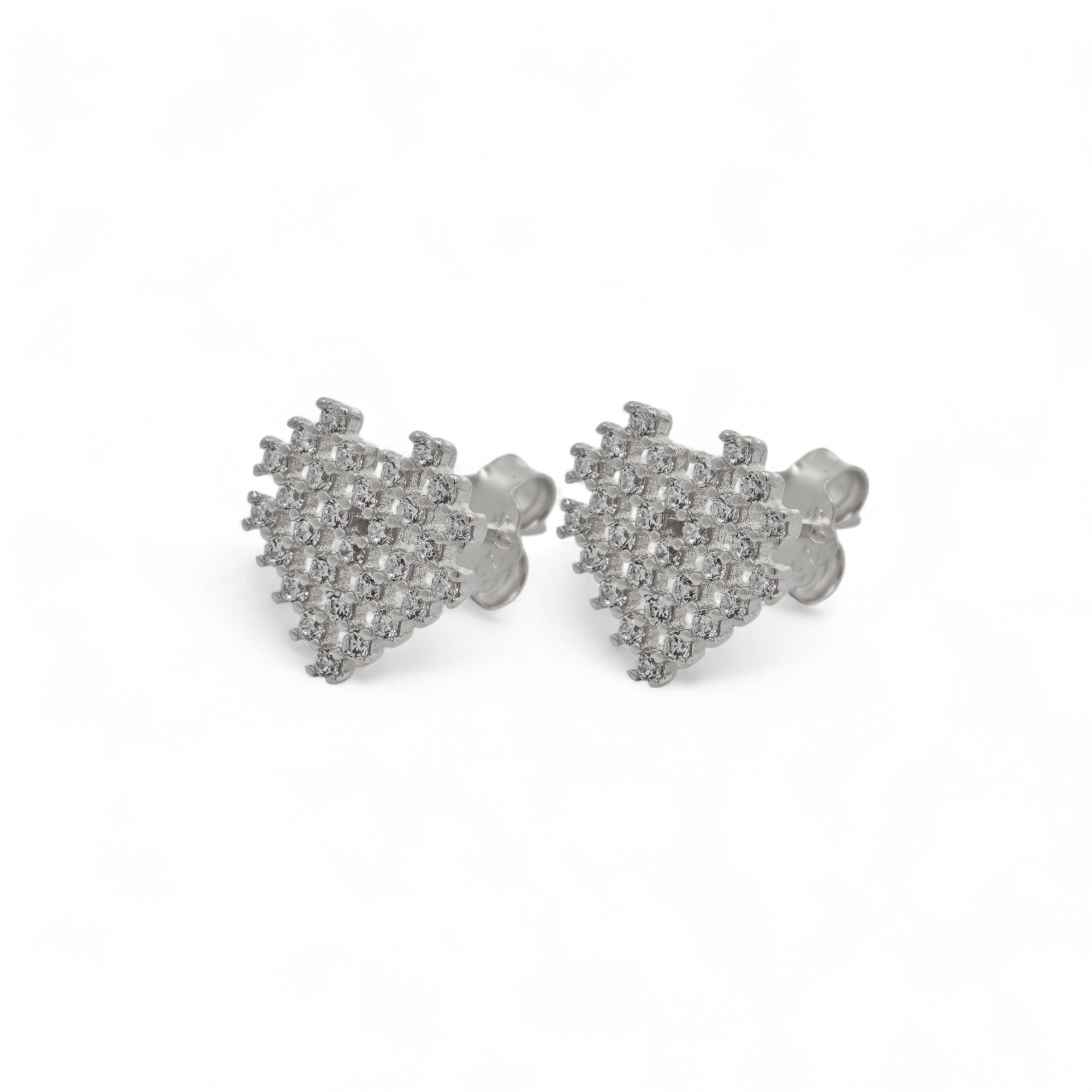 Orecchini in Argento 925 Con Cuori Pixel