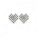 Orecchini in Argento 925 Con Cuori Pixel