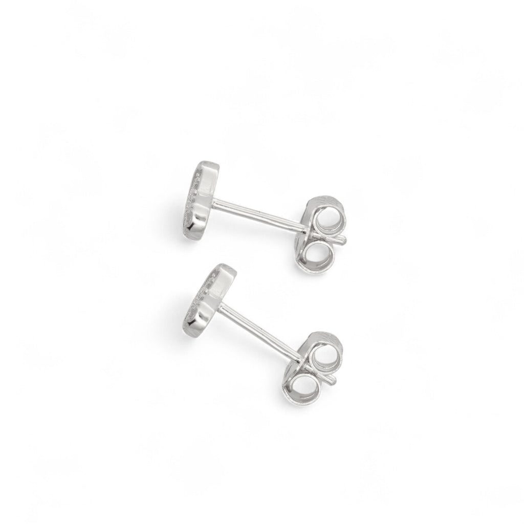 Orecchini Cuori Pavè In Argento 925