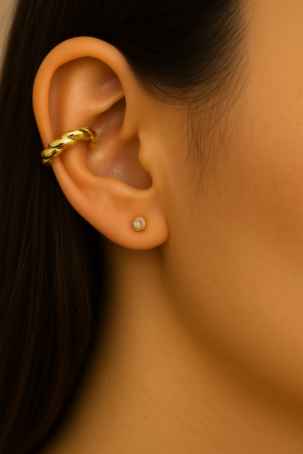 Earcuff Treccia Argento