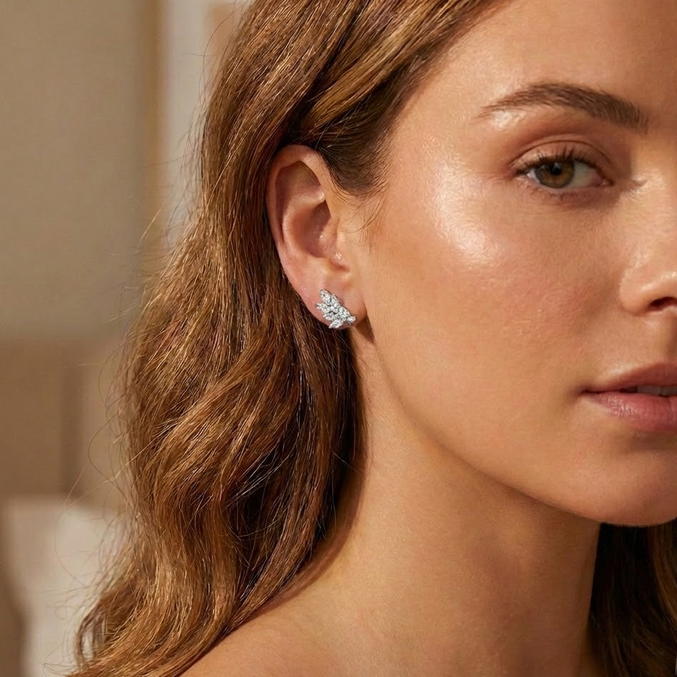 Orecchini Ramo Scintillante a Lobo In Argento 925