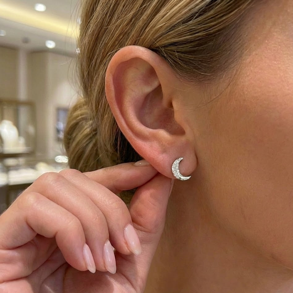 Orecchini Luna In Argento 925