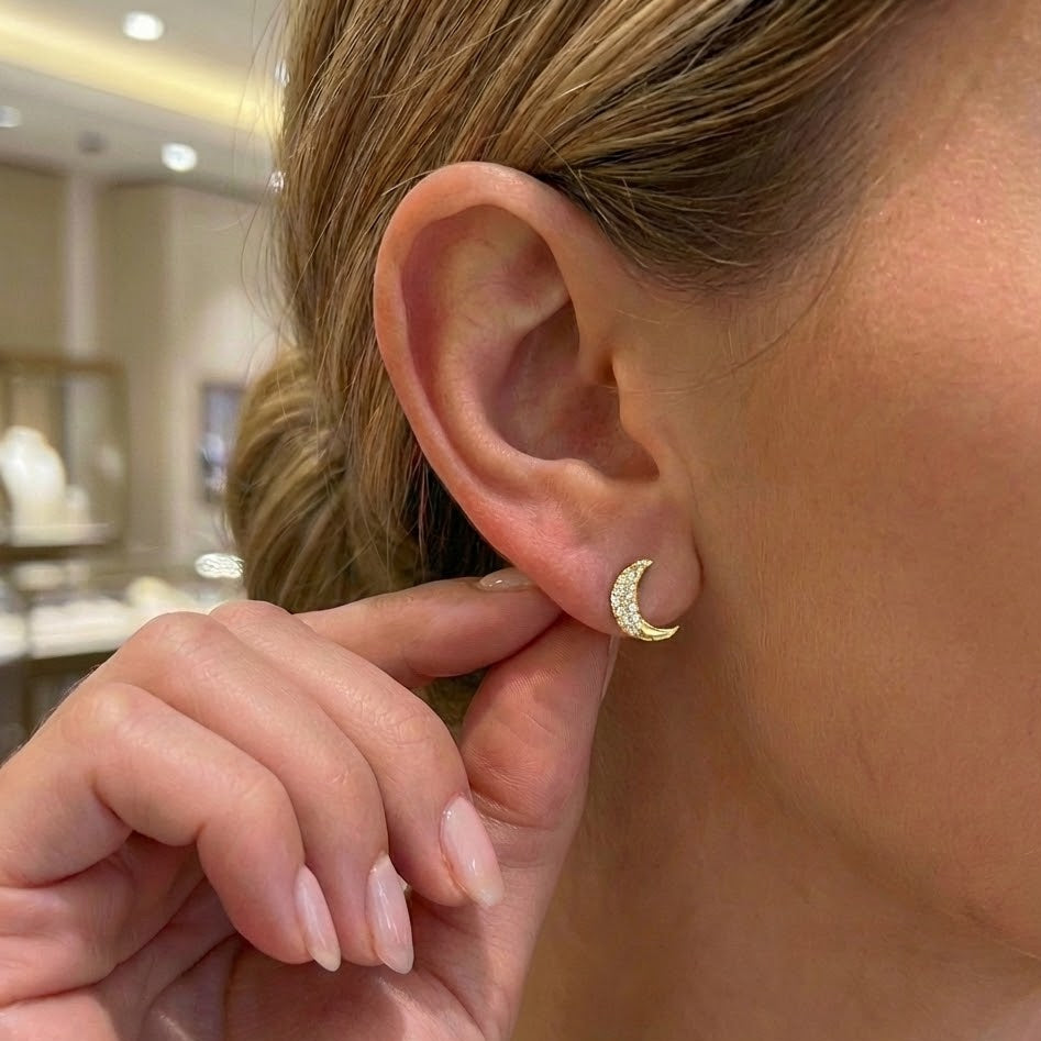 Orecchini Corvo Su Luna Con Pentagramma E Nodi Celtici, In Argento Sterling 925 Annerito, Altezza 20 Mm - Paio