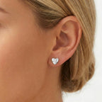 Orecchini Cuore Bombato In Argento 925