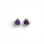 Orecchini Cuore con Cristalli Colorati In Argento 925