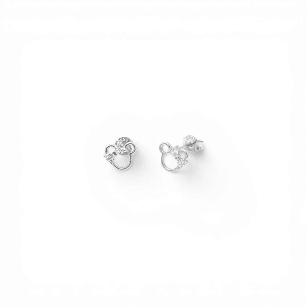 Orecchini Minnie con Pavé di Zirconi In Argento 925