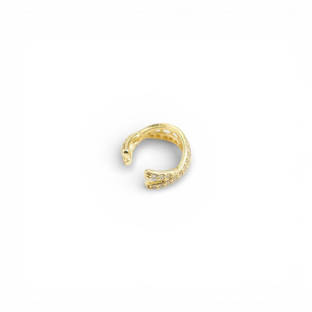 Ear Cuff Abbraccio Scintillante Intrecciato In Argento 925