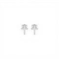 Orecchini Croce Liscia In Argento 925