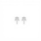 Orecchini Croce Liscia In Argento 925