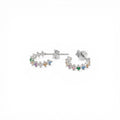 Orecchini a Semicerchio Arcobaleno con Zirconi Multicolor In Argento 925