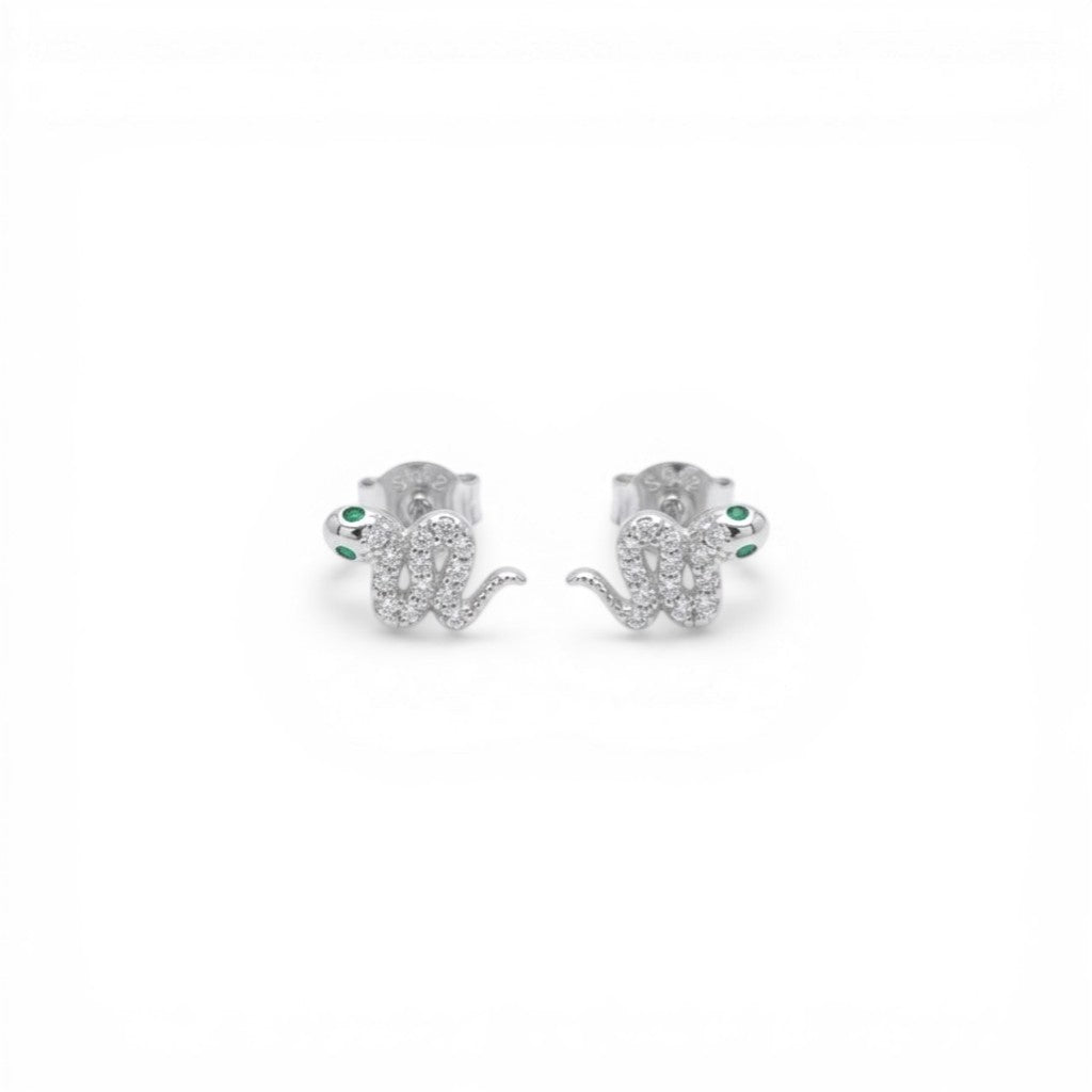 Orecchini Serpente Zirconati In Argento 925