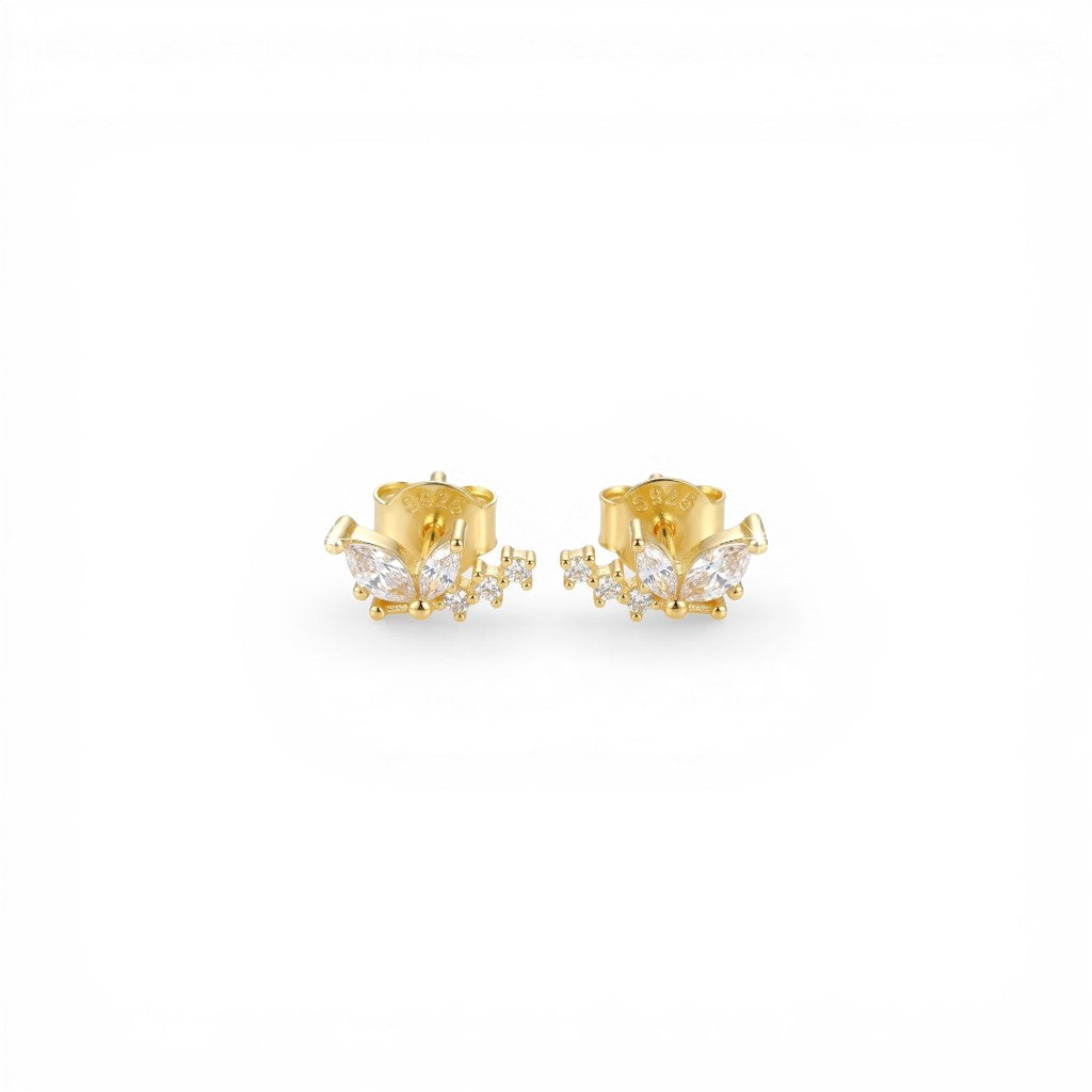 Orecchini "Butterfly Leaf" con Zirconi Navette In Argento 925