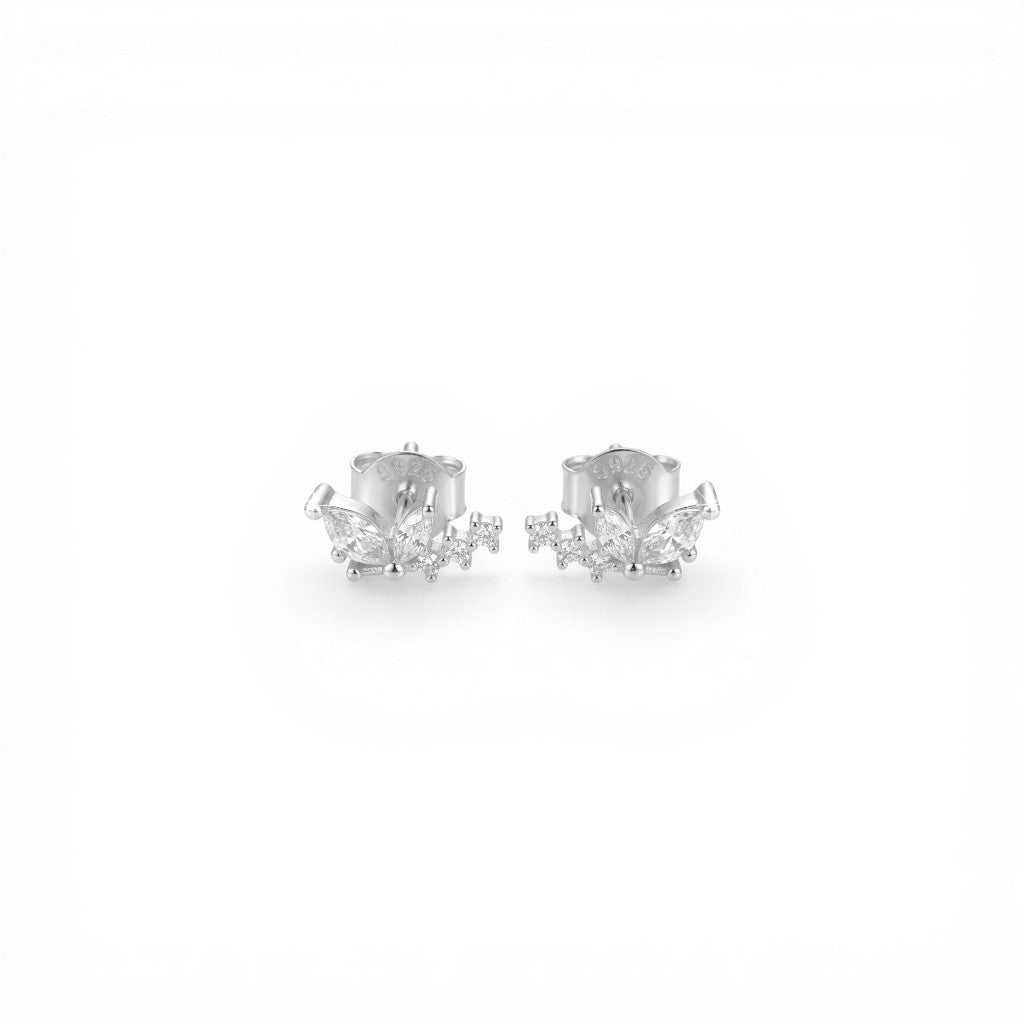 Orecchini "Butterfly Leaf" con Zirconi Navette In Argento 925