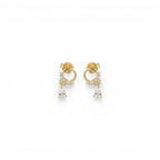 Orecchini Cerchietto con Pavé e Goccia Pendente In Argento 925
