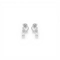 Orecchini Cerchietto con Pavé e Goccia Pendente In Argento 925