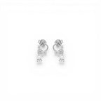 Orecchini Cerchietto con Pavé e Goccia Pendente In Argento 925