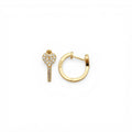 Orecchini Cerchio con Pavé di Cuori e Chiusura a Scattino In Argento 925