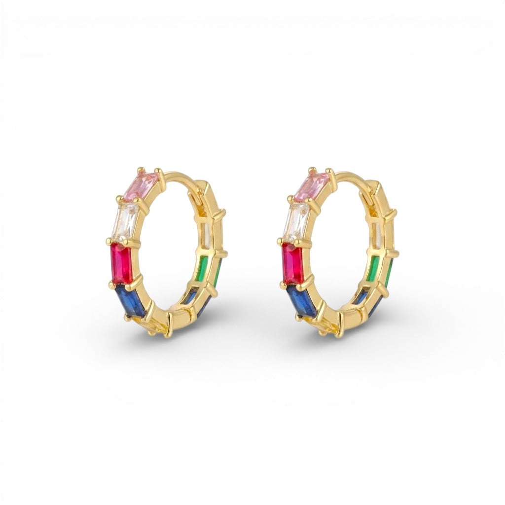 Orecchini Rainbow Sparkle con Pietre Multicolore In Argento 925