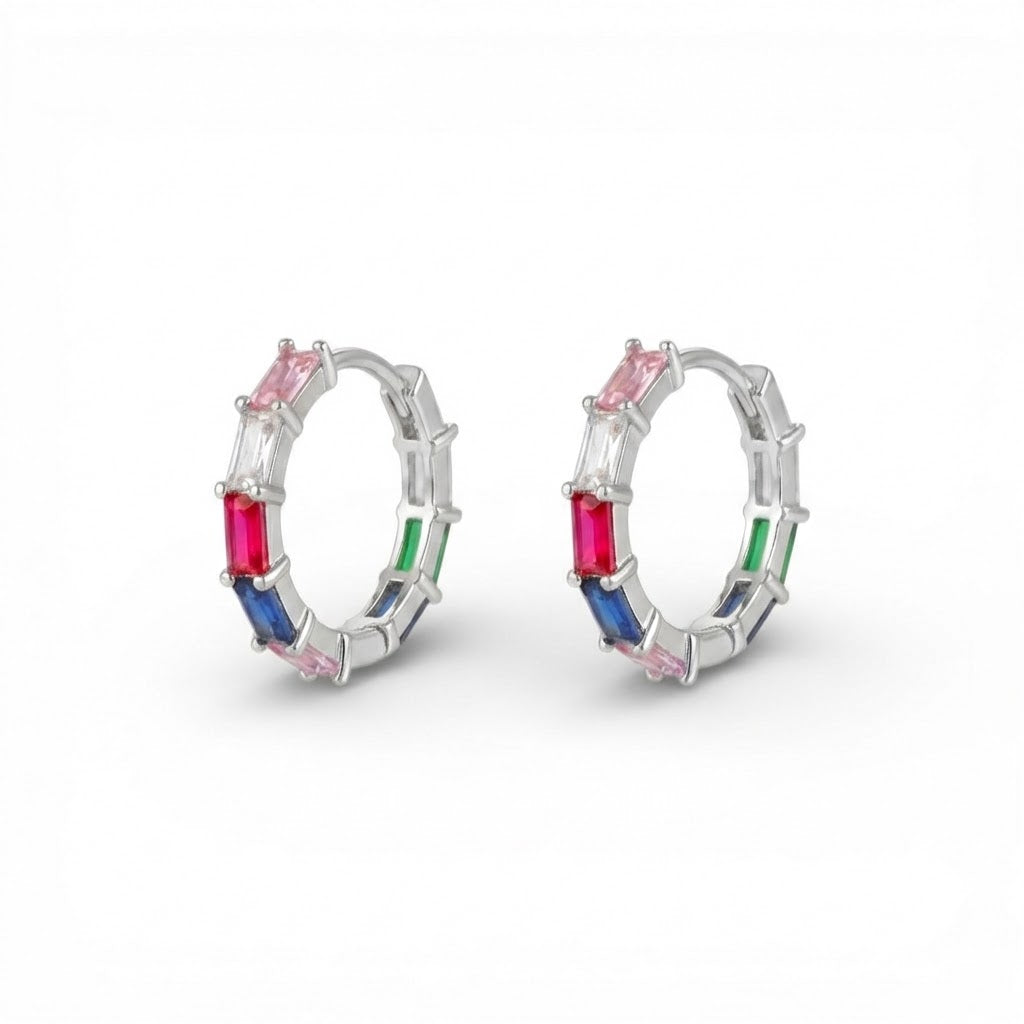 Orecchini Rainbow Sparkle con Pietre Multicolore In Argento 925