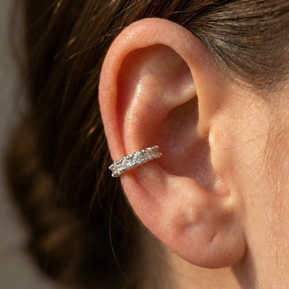 Ear Cuff con Pietre Colorate In Argento 925