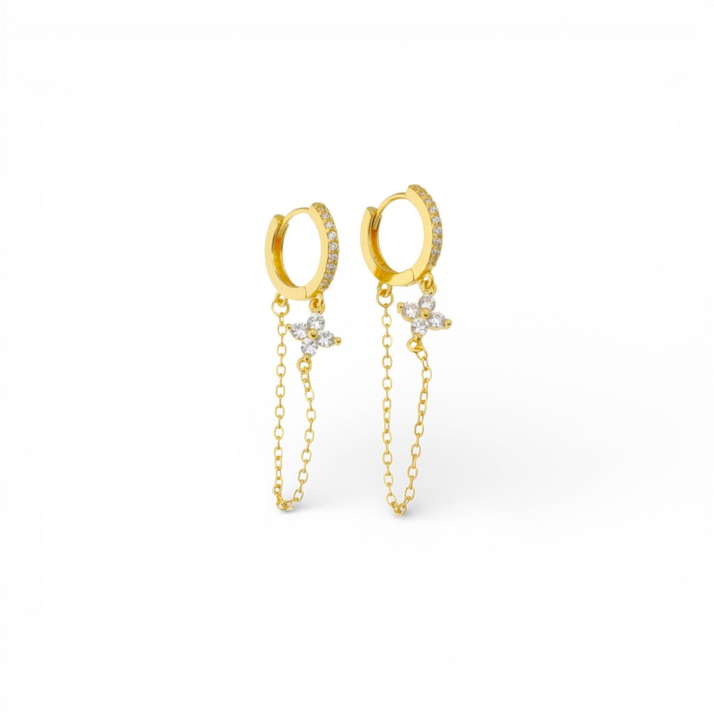 Orecchini Cascata Floreale Modello Sali e Scendi In Argento 925