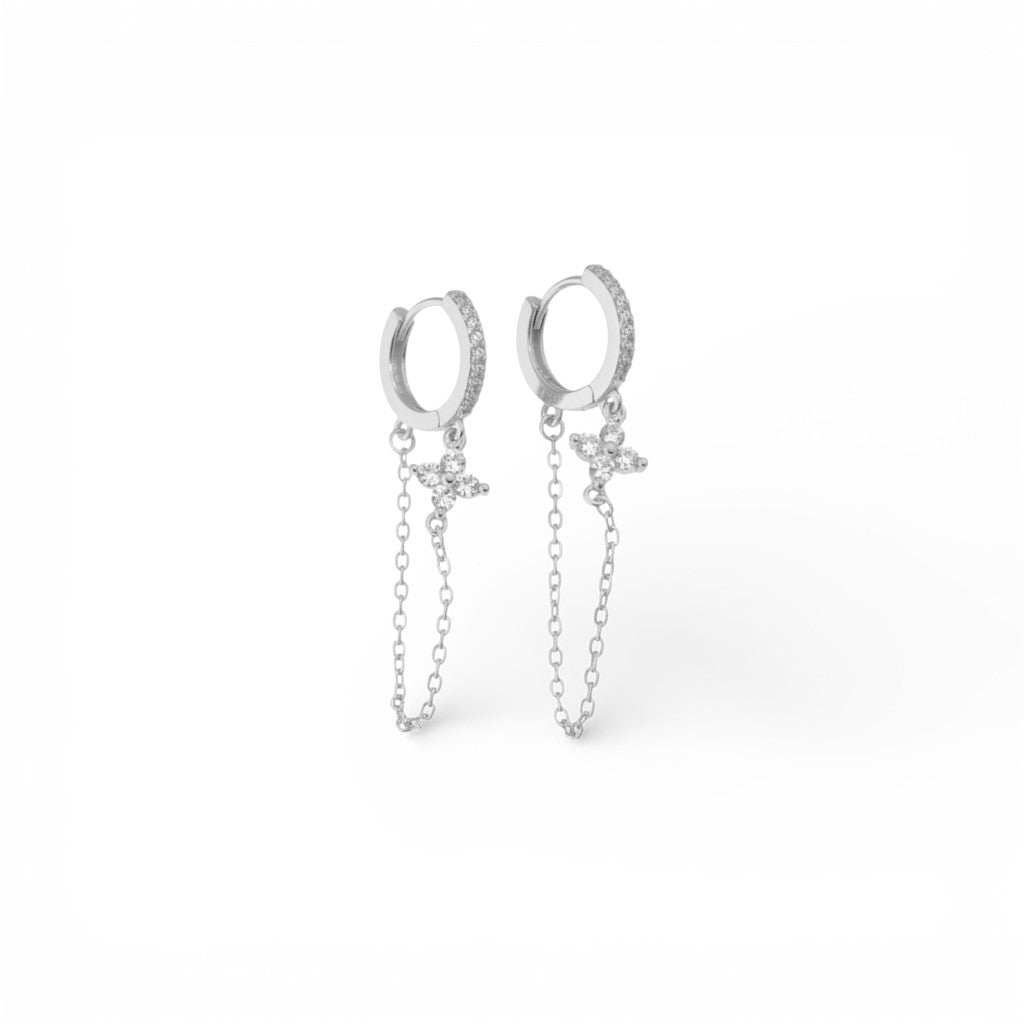 Orecchini Cascata Floreale Modello Sali e Scendi In Argento 925