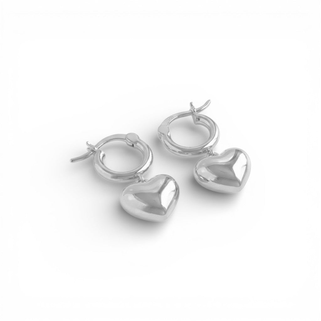 Orecchini Cuore Sospeso In Argento 925