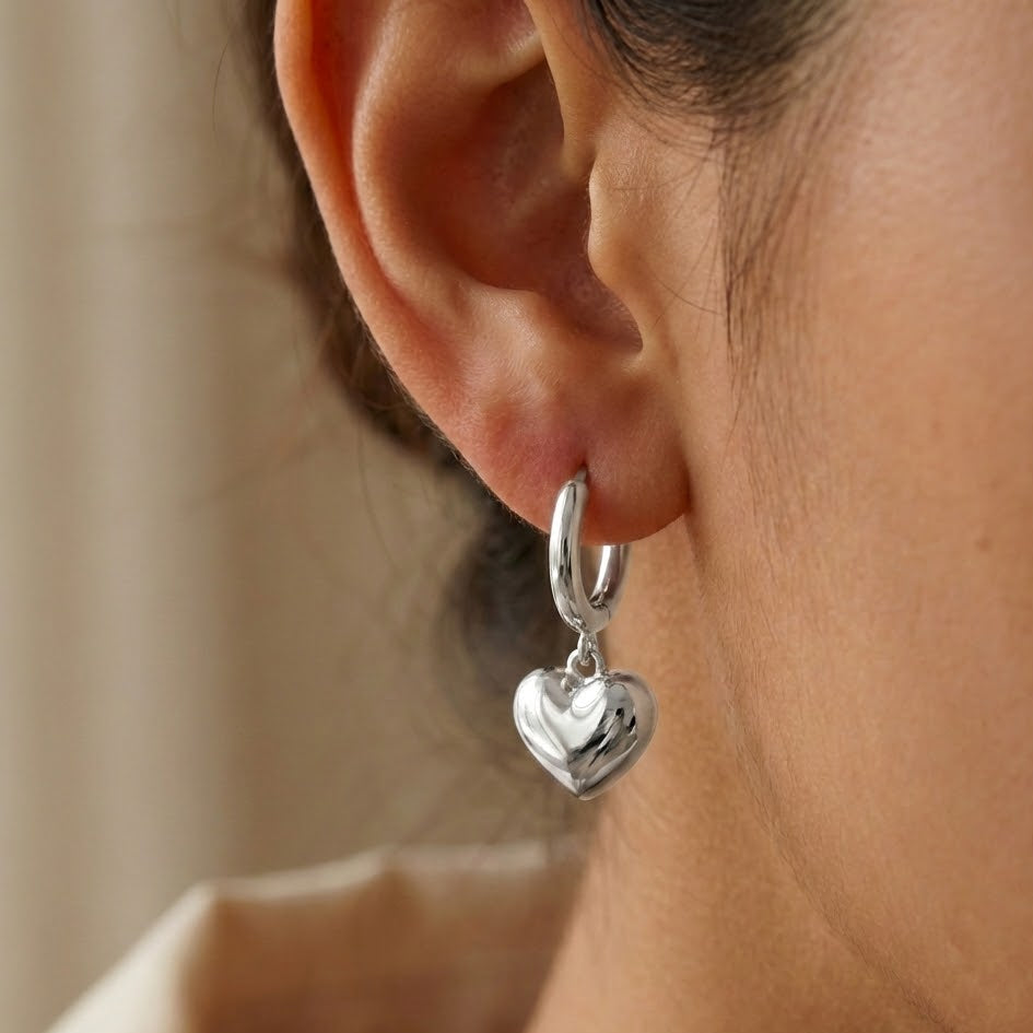 Orecchini Cuore Sospeso In Argento 925