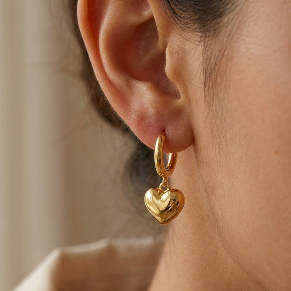 Orecchini Cuore Sospeso In Argento 925