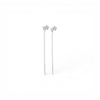Orecchini Saliscendi con Stelle Zirconate In Argento 925