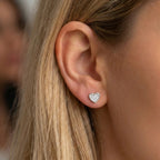 Orecchini Cuori Pavè In Argento 925