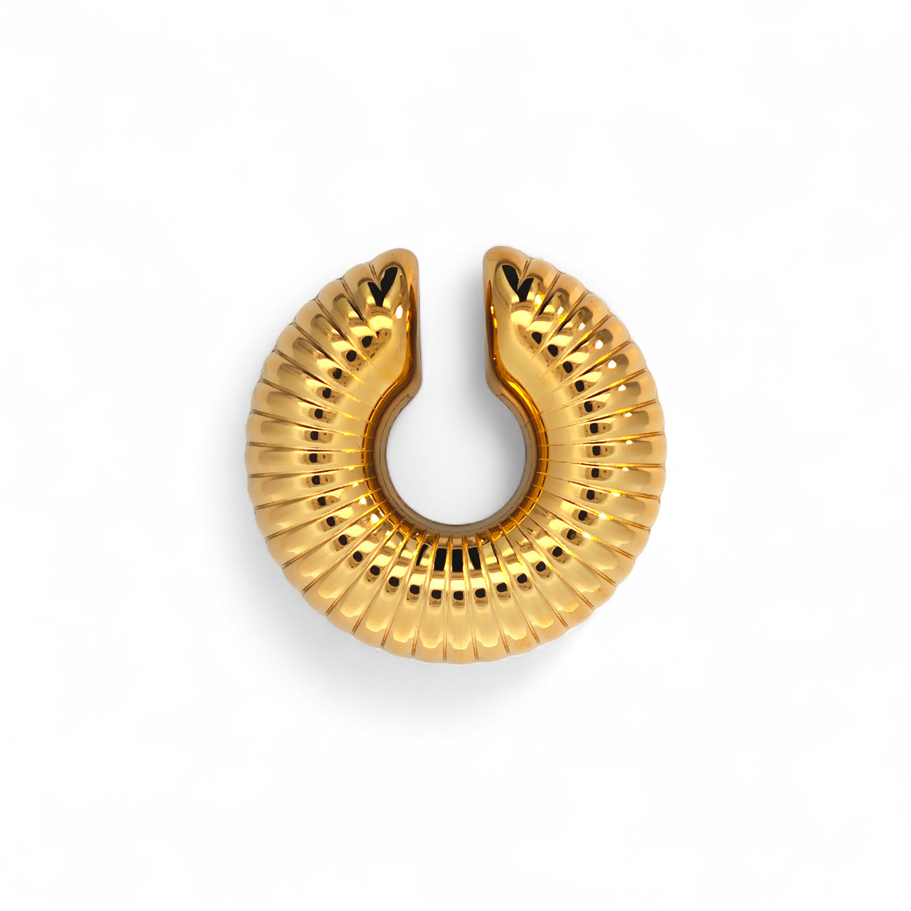 Ear Cuff Bold a Costine Croissant In Acciaio Inossidabile
