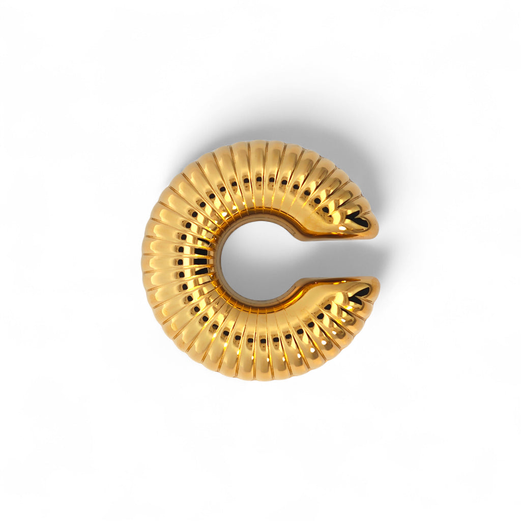 Ear Cuff Bold a Costine Croissant In Acciaio Inossidabile