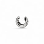 Ear Cuff Mini Bombato con Zirconi Incassati In Acciaio Inossidabile